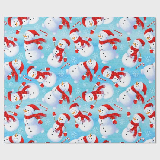 Funny Snowman-kerstpatroon Cadeaupapier (Vlak)