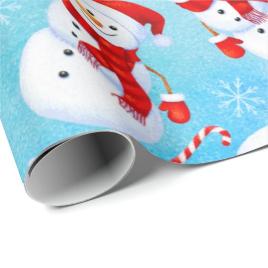 Funny Snowman-kerstpatroon Cadeaupapier (Rol Hoek)