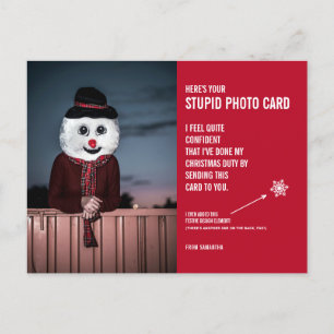 Funny Snowman-kerststudentenkaart Briefkaart