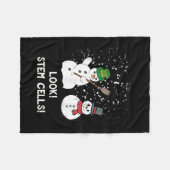 Funny Snowman Kerstwetenschap Xmas Biology Snow Fleece Deken (Voorkant (Horizontaal))