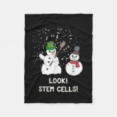 Funny Snowman Kerstwetenschap Xmas Biology Snow Fleece Deken (Voorkant)