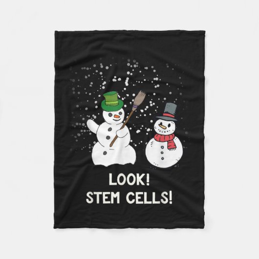 Funny Snowman Kerstwetenschap Xmas Biology Snow Fleece Deken (Voorkant)