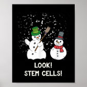 Funny Snowman Kerstwetenschap Xmas Biology Snow Poster (Voorkant)