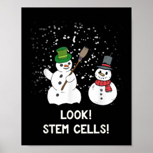 Funny Snowman Kerstwetenschap Xmas Biology Snow Poster