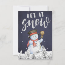 Funny Snowman | Laat het sneeuwen zilveren typogra