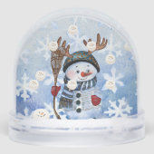 Funny Snowman Marshmallow Custom Photo snow globe Sneeuwbol (Achterkant)