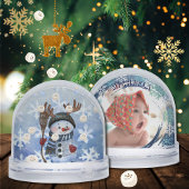 Funny Snowman Marshmallow Custom Photo snow globe Sneeuwbol