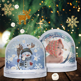 Funny Snowman Marshmallow Custom Photo snow globe Sneeuwbol