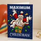 Funny Snowman Maximum Christmas Surprise Cartoon Feestdagen Kaart