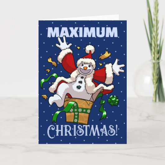 Funny Snowman Maximum Christmas Surprise Cartoon Feestdagen Kaart (Voorkant)