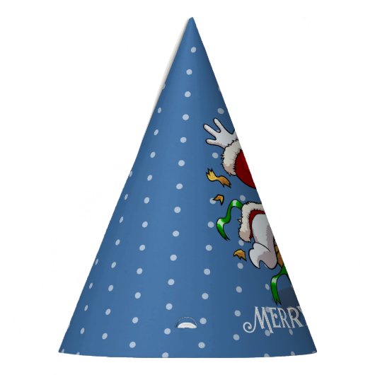 Funny Snowman Merry Christmas Surprise Cartoon Feesthoedjes (Links)