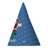 Funny Snowman Merry Christmas Surprise Cartoon Feesthoedjes (Rechts)