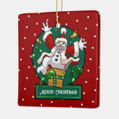 Funny Snowman Merry Christmas Surprise Cartoon Keramisch Ornament (Links)