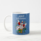 Funny Snowman Merry Christmas Surprise Cartoon Koffiemok (Links)