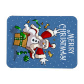 Funny Snowman Merry Christmas Surprise Cartoon Magneet (Horizontaal)