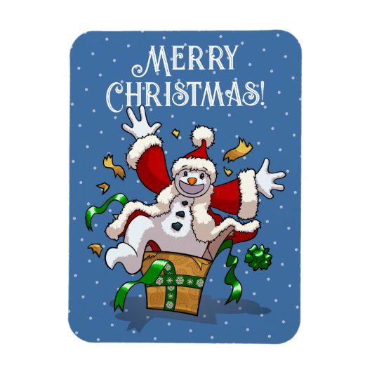 Funny Snowman Merry Christmas Surprise Cartoon Magneet (Verticaal)