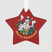 Funny Snowman Merry Christmas Surprise Cartoon Ornament (achterkant)