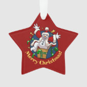 Funny Snowman Merry Christmas Surprise Cartoon Ornament (voorkant)