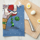 Funny Snowman Merry Christmas Surprise Cartoon Theedoek (Quarter Fold)