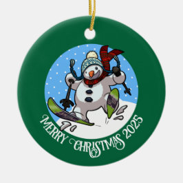 Funny Snowman Merry Christmas Voeg het jaar Cartoo Keramisch Ornament