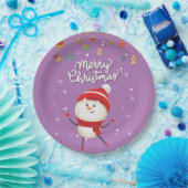 Funny Snowman Merry Kerstmis Papieren Bordje (Feest)