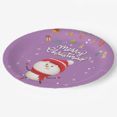 Funny Snowman Merry Kerstmis Papieren Bordje (Gekanteld)