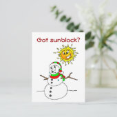 Funny Snowman met Kerstmis Jokes Feestdagenkaart (Staand voorkant)