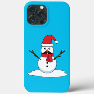 Funny Snowman met Mustache en Carrot Case-Mate iPhone Case