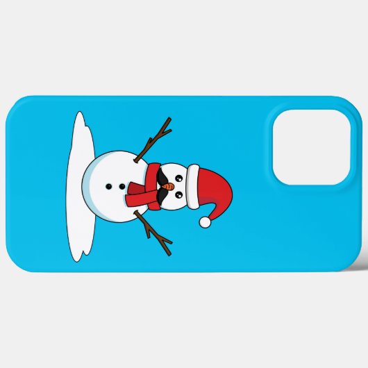 Funny Snowman met Mustache en Carrot Case-Mate iPhone Case (Achterkant (horizontaal))