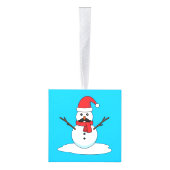 Funny Snowman met Mustache en Carrot Decoratie (Rechts)