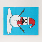 Funny Snowman met Mustache en Carrot Legpuzzel (Horizontaal)