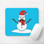 Funny Snowman met Mustache en Carrot Muismat (Met muis)