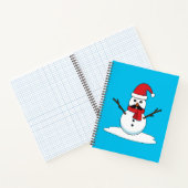 Funny Snowman met Mustache en Carrot Notitieboek (Binnen)