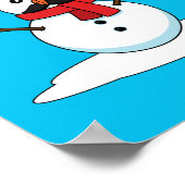 Funny Snowman met Mustache en Carrot Poster (Hoek)