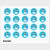 Funny Snowman met Mustache en Carrot Ronde Sticker (Vel)