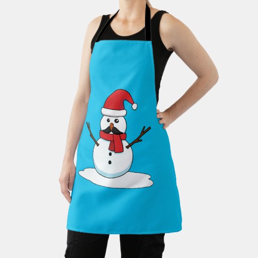 Funny Snowman met Mustache en Carrot Schort (Insitu)