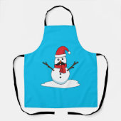 Funny Snowman met Mustache en Carrot Schort (Voorkant)