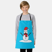 Funny Snowman met Mustache en Carrot Schort (Gedragen)