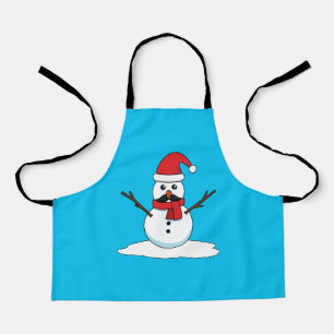 Funny Snowman met Mustache en Carrot Schort