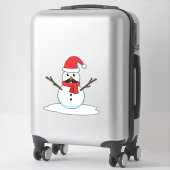 Funny Snowman met Mustache en Carrot Sticker (Koffer)