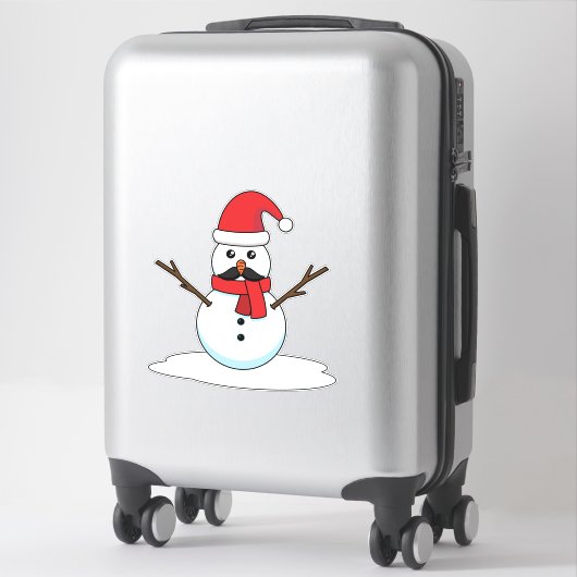 Funny Snowman met Mustache en Carrot Sticker (Koffer)