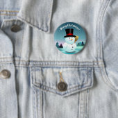 Funny Snowman met Pet van topfeels Ronde Button 5,7 Cm (In situ)