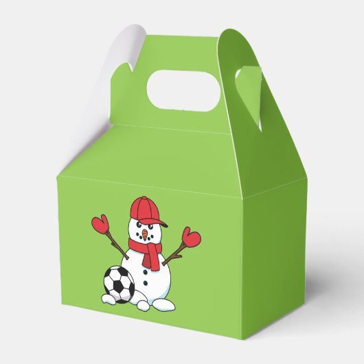 Funny Snowman met Voetbal Bedankdoosjes (Voorkant Zijde)