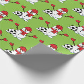 Funny Snowman met Voetbal Cadeaupapier (Hoek)