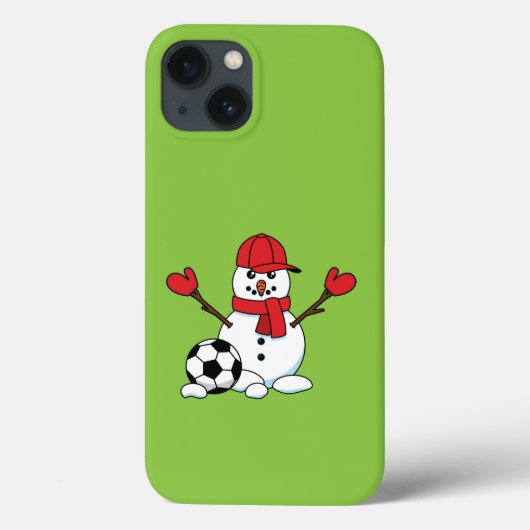 Funny Snowman met Voetbal Case-Mate iPhone Case (Achterkant)