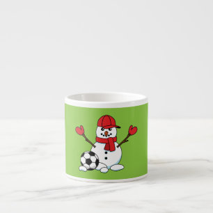 Funny Snowman met Voetbal Espresso Kop