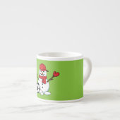 Funny Snowman met Voetbal Espresso Kop (Voorkant rechts)