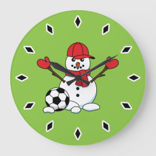 Funny Snowman met Voetbal Grote Klok