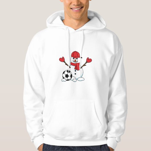 Funny Snowman met Voetbal Hoodie (Voorkant)