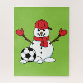 Funny Snowman met Voetbal Legpuzzel (Verticaal)